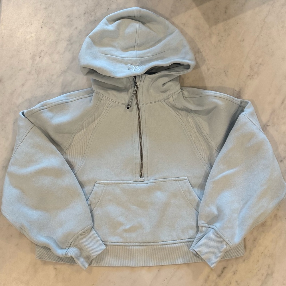 Lululemon Scuba Oversized Half-Zip Hoodie Light Blue XS/S